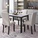 Modern Style Faux Marble 5-Piece Dining Set Table with 4 Thicken Cushion Dining Chairs Home Furniture