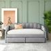 Twin Size Upholstered Daybed with Drawers & Wood Slat Support, Grey