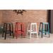 Jacotte Square Bar Stool with Wooden Stationary Seat & Metal Four Legs, Industrial Style Square Armless Stool