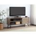 Retro TV Stand with 2 Shelves & Locker, TV Cabinet for up to 46" TV