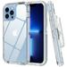 For Apple iPhone 1 4 Pro Max 6.1 Transparent Dual Layer Heavy Duty Armor Defender Hybrid Case Cover With Clip Clear