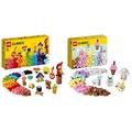 LEGO 11030 Classic Großes Kreativ-Bauset Konstruktionsspielzeug-Set, Baue EIN Smiley Emoji & 11028 Classic Pastell Kreativ-Bauset Bausteine-Box