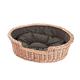 Wicker Dog Bed Raised Dog Beds with Soft Pillow Calming Dog Bed Comfortable Puppy Bed Luxury Dog Sofa Pet Bed Cosy Bed for Dog Natural Woven Dog Beds e-wicker24 (Natural, 60x43 H16)