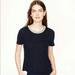 J. Crew Tops | J. Crew Beaded Collar Linen Tee In Navy | Color: Blue/Silver | Size: S