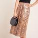 Anthropologie Skirts | Anthropologie | Skirt | Faux Snakeskin | Current Air | Size 6 | Side Zip | $65 | Color: Brown/Cream | Size: 6