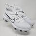 Nike Shoes | Nike Alpha Huarache Mens 10 White Grey Nxt Mcs Baseball Cleats Molded Swoosh | Color: White | Size: 10