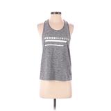 Under Armour Active Tank Top: Gray Graphic Activewear - Women's Size Small