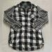 American Eagle Outfitters Tops | American Eagle Outfitters Plaid Jegging Shirt | Color: Black/White | Size: M