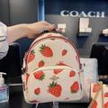 Coach Bags | Coach Mini Court Backpack With Wild Strawberry Print Ch328 | Color: White | Size: Os