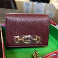 Gucci Bags | Auth. Gucc Interlocking Zumi Compact Wallet Burgundy.W Chain | Color: Red | Size: Os