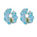 Anthropologie Jewelry | Blue Lily Statement Earrings | Color: Blue | Size: Os