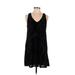 Everly Casual Dress - A-Line V Neck Sleeveless: Black Print Dresses - Women's Size Medium