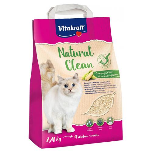 2x2,4kg Vitakraft Natural Clean Maisstreu Katzenstreu