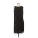 Karl Lagerfeld Casual Dress - Shift Crew Neck Sleeveless: Black Print Dresses - Women's Size 6