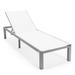 LeisureMod Marlin Patio Chaise Lounge Chair With Grey Aluminum Frame - Leisuremod MLGR-77W