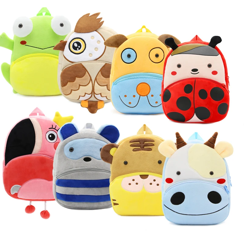 Sacs d'école d'animaux de dessin animé mignon pour les enfants de la maternelle sac à dos garçons filles sac à dos en peluche