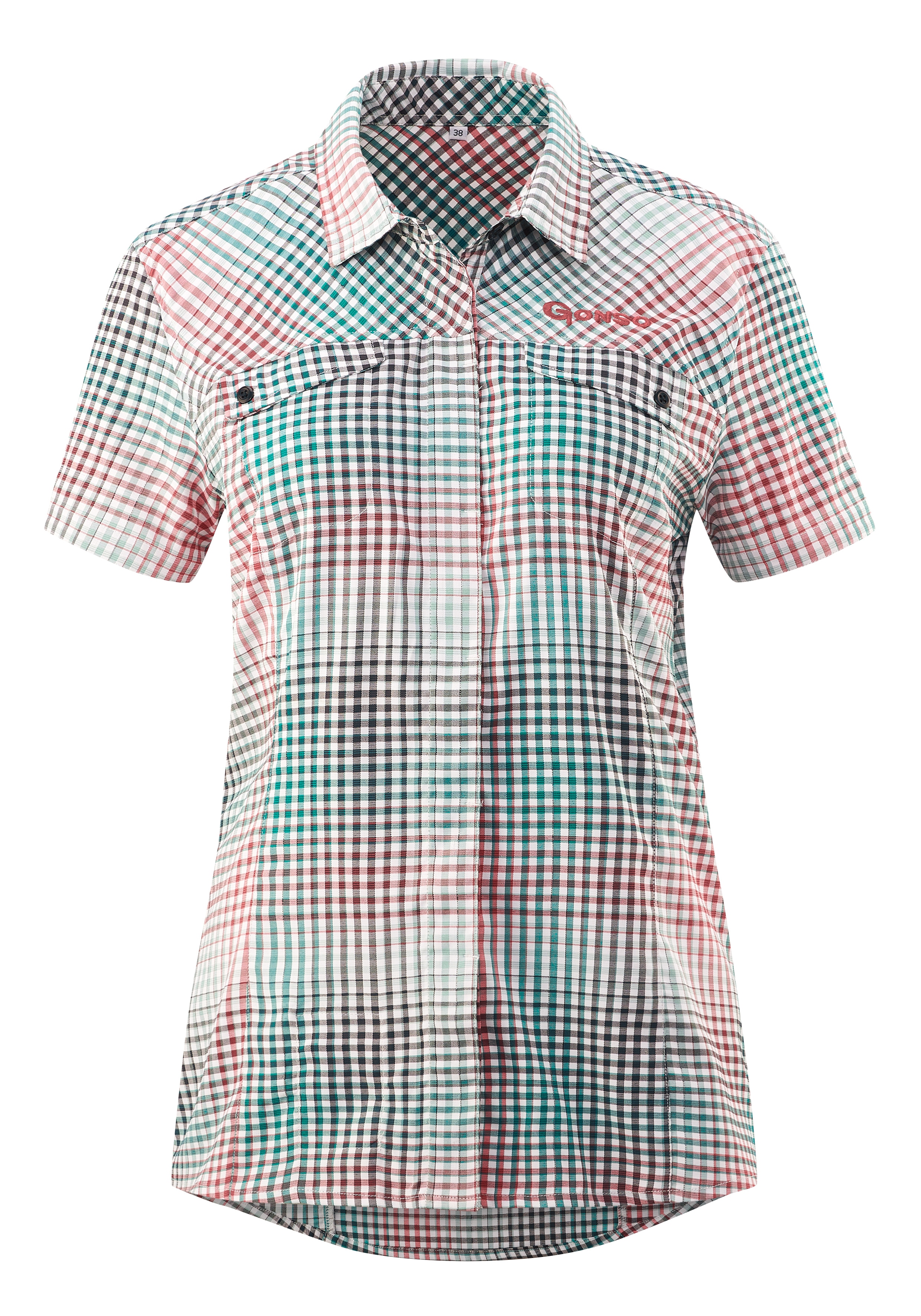 Radtrikot GONSO "Arenda", Damen, Gr. 38, grün (dunkelgrün), 97% Polyester, 3% Elastan, Rundhals, Trikots, Hohe Bewegungselastizität durch Jerseyeinsatz Image