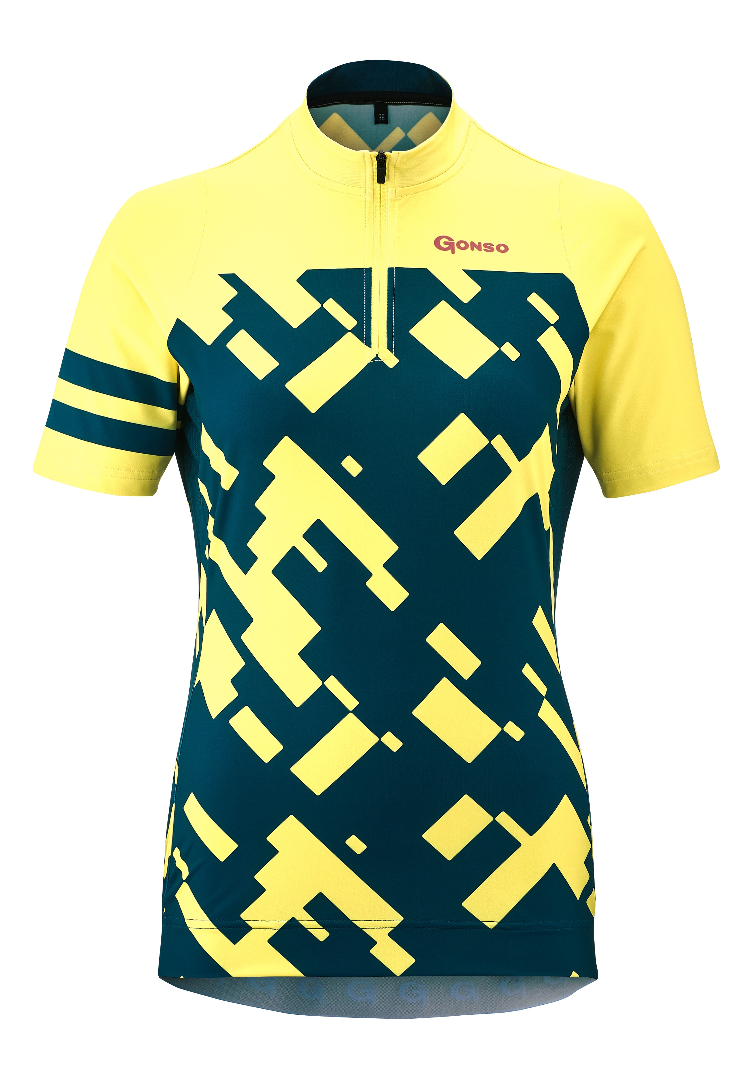 Radtrikot GONSO "CENIGA", Damen, Gr. 42, gelb (pastellgelb), 92% Polyester (Recycelt), 8% Elastan, Rundhals, Trikots, Leicht, schnell trocknend, optimaler Feuchtigkeitstransport Image