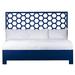 David Francis Furniture Honeycomb Platform Bed Wood/Wicker/Rattan in Gray/Blue | 60 H x 80 W x 84 D in | Wayfair B4207BED-K-S137