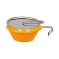 Camping Bowl with Lids and Handle Outdoor Dinnerware Camping Cookware Cooking Utensil 250ml Tableware Food Bowl Salad Bowl for Trekking BBQ Orange