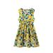 Girls Fashion Dresses Crew Neck Summer Sleeveless Suncasual Beach Floral Prints Party Dress