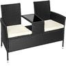 tectake Rattan Gartensitzbank Narbonne 2-Sitzer 131 x 59 x 82 cm