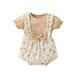 ZRBYWB Romper Baby Girls 3M-18M Short Sleeve Floral Printed Bowknot Romper Bodysuitt Clothes Summer Clothes