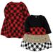 Hudson Baby Girl Cotton Dresses Buffalo Plaid Leopard 6-9 Months