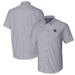 Men's Cutter & Buck Charcoal Pittsburgh Steelers Helmet Short Sleeve Stretch Oxford Button-Down Shirt