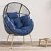 Dakota Fields Ronny Egg Chair w/ Stand Wicker/Rattan in Blue | 52.36 H x 27.16 W x 36.4 D in | Wayfair 8ED9E957B57146B082539E1D0DCBF994