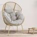 Dakota Fields Ronny Egg Chair w/ Stand Wicker/Rattan in Gray/Brown | 52.36 H x 27.16 W x 36.4 D in | Wayfair 14281F215D564187AA9D40E514EB7220