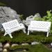 Yirtree 6Pieces Micro Garden Chair Mini Bench Fairy Garden Chairs Set Miniature Doll House Decor Fairy Garden Lawn Chair Mini Decorative Chair for DIY Mini World Decor Accessories
