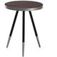 Modern Round Tripod Side Coffee Table Living Room Wood Effect Silver Base Ramona - Black