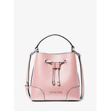 Michael Kors Mercer Small Pebbled Leather Bucket Bag Pink One Size