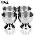 Gerich Egg Cups Stainless Steel Egg Holders Duck Egg Cups Chicken Egg Cups Breakfast Egg Holder Kitchen Tool for Breakfast Dinner Eggs Supplies (Silver)4 Pcs