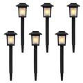 Gzxs Torch Flame Landscape Lights Solar LED Torch Lights with Flickering Dancing Flames Auto On/Off Waterproof Outdoor Pathway Lights Landscape Decoration Lighting for Garden Patio 6 Pack