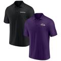 Men's Fanatics Branded Purple/Black Baltimore Ravens Dueling Two-Pack Polo Set
