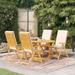 vidaXL 5 Piece Patio Dining Set with Cushions Solid Teak Wood