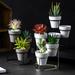 4Pcs/sets Iron Flower Pot Non-porous Flower Pot Stoneware Flower Pot Of Flower Pot Stand Holder Desktop Flower Baskets