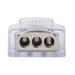 Car Audio Stereo Amp Power Ground Cable Splitter Distribution Block 1x0GA In 3x4GA Out for Car Trailer Boat