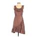 I Heart Ronson Casual Dress: Brown Polka Dots Dresses - Women's Size 4
