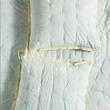 Anthropologie Bedding | Anthropologie Eurosham Mint Quilted Polka Dot Trim | Color: Green/Yellow | Size: Euro Sham 26 X 26