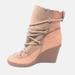 Michael Kors Shoes | Authentic Michael Kors Genuine Sheep Fur Leather Wedge Boot Size 8.5 | Color: Cream/Tan | Size: 8.5