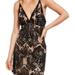 Free People Dresses | Free People Night Shimmer Mini Sequin Dress Size 2 | Color: Black/Tan | Size: 2