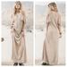 Anthropologie Dresses | Anthropologie Flutter Sleeve Ribbed Maxi Dress | Color: Tan | Size: M