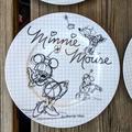 Disney Dining | 2 Disney Sketchbook Minnie Dessert Plates Nwt | Color: Black/White | Size: 8" X 8"