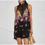 Free People Dresses | Free People Intimately, Marsha Printed Slip Dress Size Extra Small | Color: Black | Size: Xs