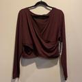 Athleta Tops | Athleta Auberge (Burgundy) Crop Wrap Top Large | Color: Red | Size: L