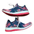 Adidas Shoes | Adidas Pureboostx Floral Pattern Mesh Tennis Shoe Size 8 | Color: Blue/Pink | Size: 8