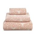 Allure Geometric Design Bath Sheet 90 x 150cm, Pack of 2 Large Bath Towels, 100% Cotton, Super soft, Washable (Blush)